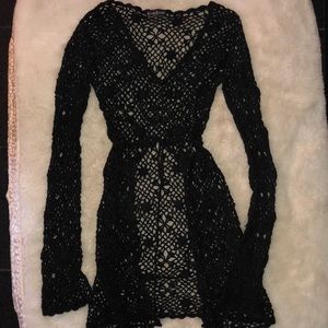 Stunner! Crocheted black Top